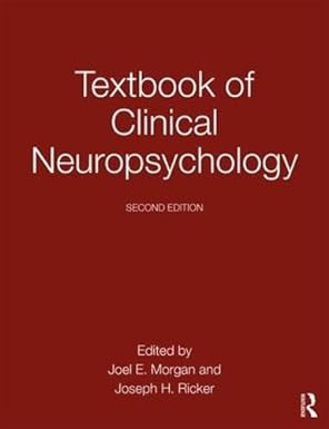 Textbook of Clinical Neuropsychology 2nd Edition