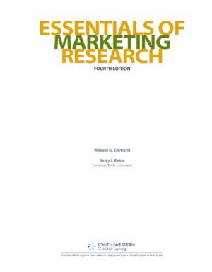 Essentials of Marketing Research 4th Edition By William G Zikmund