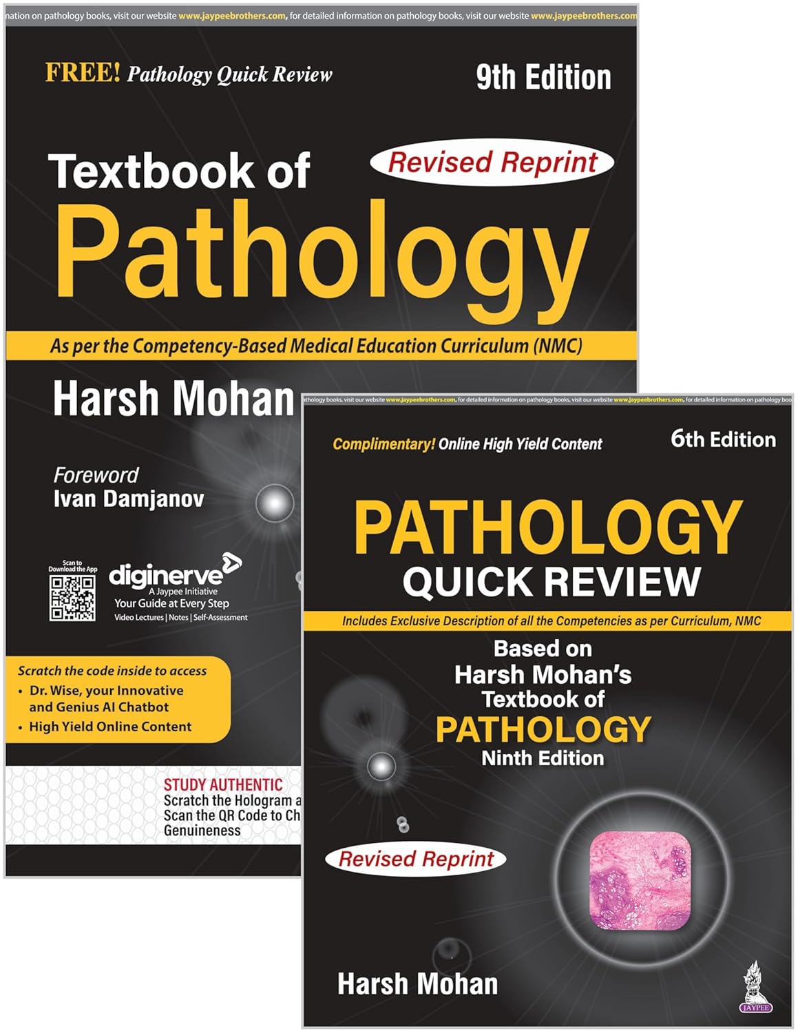 Textbook of Pathology with Free Pathology Quick Review 9th Edition – Complete Pathology Learning in One Package For medical students across South Asia and beyond, Harsh Mohan's Textbook of Pathology 9th Edition needs no introduction. It is one of the most widely used and trusted pathology textbooks in MBBS education — comprehensive, clearly written, and updated across every edition to reflect the evolving science of disease. The 9th edition takes that legacy further by including a free Pathology Quick Review booklet, giving you both in-depth learning and fast-access revision in a single purchase. Whether you are working through pathology for the first time or preparing intensively for your professional examinations, this combination package is one of the most practical additions to any collection of medical textbooks for MBBS and postgraduate learners. What Does Harsh Mohan's Textbook of Pathology 9th Edition Cover? This edition delivers comprehensive coverage of both general and systemic pathology, structured to align with standard MBBS pathology syllabi. The content moves logically from fundamental cellular mechanisms through to organ-specific disease, ensuring that you build understanding progressively rather than encountering concepts in isolation. Topics covered include: Cell injury and adaptation — cell death, apoptosis, necrosis, intracellular accumulations, and pathological calcification Inflammation and healing — acute and chronic inflammation, granulomatous inflammation, repair, and regeneration Circulatory disturbances — oedema, hyperaemia, thrombosis, embolism, infarction, and shock Immune pathology — hypersensitivity reactions, autoimmune diseases, immunodeficiency, and amyloidosis Neoplasia — tumour biology, classification, carcinogenesis, spread, and grading and staging Infectious and environmental disease pathology Systemic pathology — cardiovascular, respiratory, renal, gastrointestinal, hepatic, endocrine, and reproductive systems Haematopathology — anaemias, leukaemias, lymphomas, and bleeding disorders Musculoskeletal pathology — bone tumours, osteoporosis, Paget's disease, osteoarthritis, rheumatoid arthritis, crystal arthropathies, and soft tissue tumours — essential for those also consulting orthopedic surgery books Nervous system pathology and skin pathology The musculoskeletal and immune pathology chapters are particularly rich for rheumatology and orthopedic learners, covering the cellular mechanisms behind joint inflammation, crystal deposition disease, connective tissue disorders, and bone pathology with genuine clinical depth. Who Should Use Harsh Mohan's Textbook of Pathology? This textbook has earned its place as the go-to pathology resource across a wide range of learners in the medical and allied health fields. It is the right book for: MBBS students in their second and third professional years — it forms an essential pillar of your MBBS books collection and is particularly valued for its clarity on topics that other textbooks can make unnecessarily complex Physiotherapy students who need a solid understanding of the pathological basis of musculoskeletal, inflammatory, and neuromuscular conditions — a natural complement to your physiotherapy books Orthopedic trainees who want comprehensive bone and joint pathology, soft tissue tumour classification, and fracture healing pathology alongside their orthopedic surgery books Rheumatology students and residents who need thorough coverage of autoimmune pathology, synovial disease, crystal arthropathy, and connective tissue disorders at a mechanistic level Doctors preparing for postgraduate exams — including FCPS Part 1, USMLE, and other professional qualifying examinations where pathology is high-yield Anyone building a dependable, career-relevant library of healthcare education resources Clinical and Educational Benefits Written for the Way Medical Students Actually Learn One of Harsh Mohan's most distinctive strengths is the writing style — clear, systematic, and logically structured without being simplistic. Unlike some pathology anatomy books and reference texts that assume prior specialist knowledge, this textbook meets undergraduate students at their level and builds complexity progressively. That makes it both an effective learning tool and a reliable revision resource throughout your medical training. The Bonus Quick Review — A Complete Revision Companion Included The free Pathology Quick Review booklet included with the 9th edition adds genuine value beyond what a standalone textbook provides. It distils the key facts, definitions, and exam-critical points from the main text into a portable, high-yield format — giving you a fast-access revision tool that works seamlessly alongside the full textbook for a complete learning package. Strong Clinical Relevance Throughout The 9th edition maintains the clinical focus that has always distinguished this textbook. Pathological mechanisms are consistently linked to clinical presentations, laboratory findings, and diagnostic implications — making it a natural companion to clinical medicine books and surgery books as you move through clinical training. Practical Learning Advantages This combined package is designed for both thorough learning and efficient exam preparation. Key practical strengths include: Full textbook coverage of general and systemic pathology across all major MBBS topics Free Pathology Quick Review booklet included — high-yield revision in a compact format Full-colour histopathology images, gross pathology photographs, and schematic diagrams throughout Structured chapter organisation aligned with standard MBBS pathology syllabi Clear definitions, classifications, and summary tables for fast information retrieval Updated 9th edition content reflecting current advances in molecular pathology and clinical practice Key Features of Textbook of Pathology with Pathology Quick Review 9th Edition ✅ Comprehensive general and systemic pathology coverage for MBBS and postgraduate learners ✅ Free Pathology Quick Review booklet included with the main textbook ✅ Full-colour histopathology and gross pathology images throughout ✅ Updated 9th edition content with revised chapters and current pathological knowledge ✅ Clear, student-friendly writing that builds understanding progressively ✅ Detailed musculoskeletal, immune, and connective tissue pathology for orthopedic and rheumatology learners ✅ Ideal complement to MBBS books and other core curriculum resources ✅ Trusted across South Asian and international MBBS programmes for multiple editions Frequently Asked Questions (FAQ) Is Harsh Mohan's Textbook of Pathology good for MBBS students? Absolutely. It is one of the most consistently recommended pathology textbooks across MBBS programmes in South Asia and is widely used internationally as well. The writing style is clear and accessible, the content is well-aligned with standard MBBS syllabi, and the addition of the free Quick Review booklet makes it an especially complete package for professional examination preparation. What is included in the Pathology Quick Review booklet? The Quick Review booklet is a concise, high-yield companion that summarises the key facts, classifications, and exam-critical points from the main textbook. It is designed for use during the final revision phase — when you need to reinforce and consolidate what you have already learned rather than work through detailed explanations again. Together, the two volumes cover both deep learning and efficient exam-ready revision. How does this compare to Robbins Basic Pathology? Both are excellent undergraduate pathology textbooks. Harsh Mohan's Textbook of Pathology tends to be particularly popular in South Asian medical institutions for its writing style and syllabus alignment. Robbins Basic Pathology is widely used globally and has a stronger international exam focus. Many students keep both — using Harsh Mohan for thorough learning and Robbins for international exam preparation. The choice ultimately depends on your curriculum and examination requirements. Is this book useful for physiotherapy students? Yes, particularly the musculoskeletal, inflammatory, and neuromuscular pathology sections that are directly relevant to physiotherapy clinical practice. The clear explanations of tissue injury, repair, inflammation, and specific joint diseases make it a practical addition alongside your physiotherapy books for building pathological understanding that informs patient management. Is this book relevant for orthopedic and rheumatology trainees? Definitely. The bone pathology, joint disease, crystal arthropathy, and connective tissue disorder coverage are detailed and clinically grounded. Orthopedic trainees will find the bone tumour and fracture healing sections particularly useful alongside their orthopedic surgery books. For rheumatology trainees, the immune pathology and musculoskeletal disease chapters provide strong mechanistic foundations for understanding inflammatory and autoimmune conditions. Final Verdict – Why Harsh Mohan's Textbook of Pathology 9th Edition Is the Smart Choice for MBBS and Beyond Few pathology textbooks deliver the combination of clarity, completeness, and exam-readiness that Harsh Mohan's Textbook of Pathology 9th Edition offers — and none come with a free revision companion included in the package. This edition is not just a textbook. It is a complete pathology learning system that takes you from first encounter to exam-ready in a single purchase. Whether you are completing your core MBBS books, building a reliable set of healthcare education resources, or looking for a pathology foundation to complement your surgery books and clinical medicine books — this edition is one of the most complete and cost-effective pathology investments available. Textbook of Pathology Free Pathology Quick Review 9th Edition