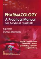 Pharmacology A Practical Manual for Medical Students 1st Edition